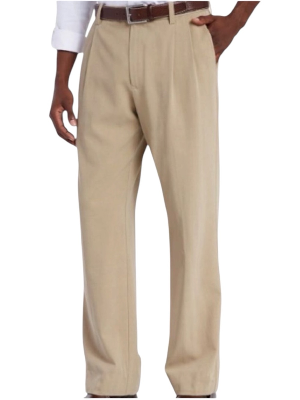 TOMMY BAHAMA Silk Pleated Dress Pants in Light Khaki Size 35 x 30 — GORGEOUS!!!